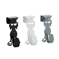 Balvi Drawer hook Curious cat Gray, White And Black colour 3-piece set Door hooks for hanging kitchen