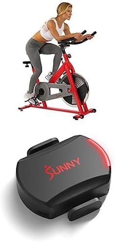 Bundle of Sunny Health & Fitness Stationary Indoor Cycling Exercise Bike SF-B1001 + Sunny Health & Fitness Exercise Cycling 2-in-1 Advanced Cadence Sensor CB110