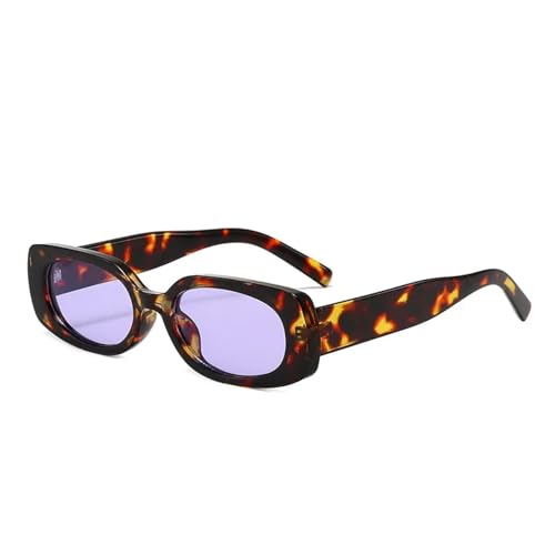 Lunettes de soleil punk femme verres bleus vintage monture léopard élégante