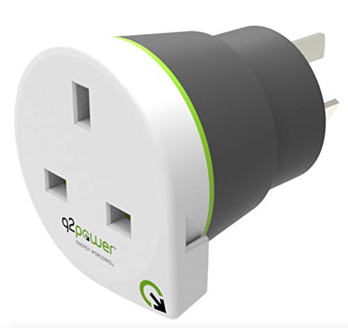 Q2 Power | United Kingdom to Australia/China | Adaptador de Viaje Universal | Protección contra descargas eléctricas - Seguro para NIÑOS | Voltaje y Potencia máx. 100V-1000W / 250V-2500W