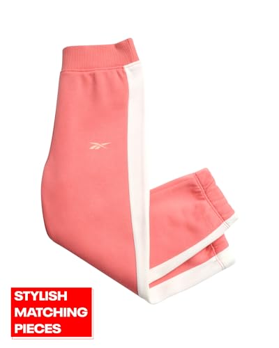 Reebok Girls' Sweatsuit - 2 Piece Performance Fleece Sweatshirt and Jogger Sweatpants - Activewear