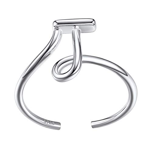 Initial J Ring Stacking Alphabet Monogram Jewelry 925 Sterling Silver Letter Ring for Women Girls