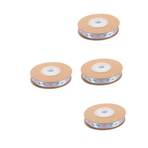 Abaodam 4 Rollos Cinta De Estampado De Oro Bebé Cinta De Patrón De Huella Feliz Cumpleaños Cinta De Artesan Cinta De Cumpleaños Cintas De Shower Para Invitados Sky-blue Poliéster