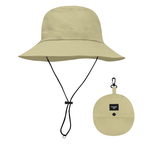 [HORADON] サファリハット メンズ【最新 折りたたみ 収納一体】【国内専門機関UPF50+・撥水認証済み】コンパクト UVカット帽子 紫外線対策 日焼け 防水 通気速乾 つば広 日除け 軽量 小顔 バケットハット サイズ調整ひも 釣り アウトドア (JP, 数字サイズ, 55.0 cm, 60.0 cm, イエロー)の商品画像（Amazon）