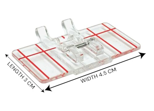 Image of ZENITH Multi-Line Decorative Border Guide Pressure Foot Snap on Type for Automatic Electric Low Shank Sewing Machines Suitable for Usha Janome Brother Singer etc.