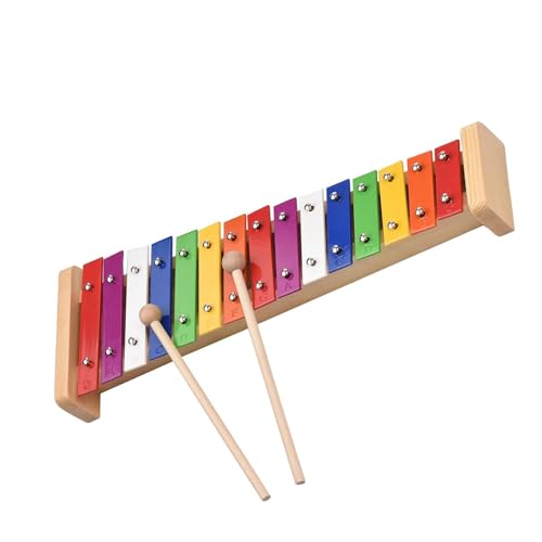 Glockenspiel 15 Note Glockenspiel Percussion Instrument Wooden Base Colored Aluminum Sheet With 2 Mallets