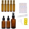 Roll on Flasche Leer 10 ml, nachfüllbare Sprüh- und Tropfflaschen mit ätherischen Ölen und Etikettenaufklebern…