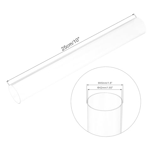 QUARKZMAN 4 Stück PVC Transparent Rohr, Innendurchmesser 42mm Durchmesser 45mm LÄNGE 250mm Acryl Kunststoffrohr für Lampenbau, Stehlampen, Möbel