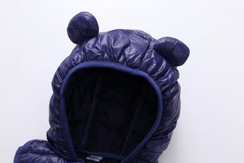 Image of AIWUHE Baby Boys Girls Hooded Puffer Vest Winter Lightweight Sleeveless Bear Ears Zipper Up Jacket Down Vest Coat Vests Kids
