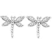 Sterling Silver Cute Dragonfly Stud Earrings