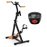 Goplus Pedal Exercise Bike for Seniors, Adjustable Hand Arm Leg Knee Exercise Equipment w/LCD Monitor, Resistance Band, Foot Massage Roller, Recovery Physical Therapy Home Pedal Exerciser for Elderly