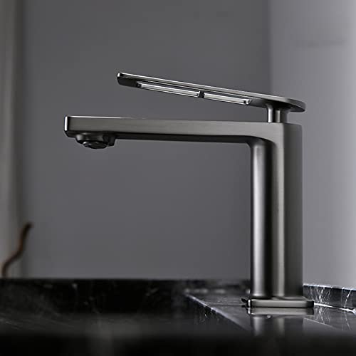 Robinet de lavabo de salle de bain mitigeur à double poignée creuse - 4