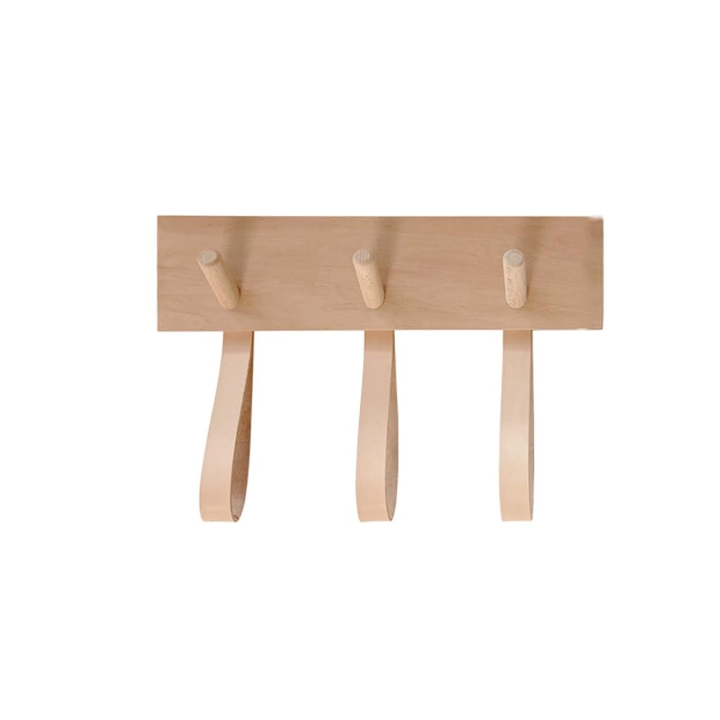 Pafooa A Pafoo Hooks Nordic Style Solid Wood Clothes Hook On The Wall Behind The Door Porch Coat Rack Mounted Rack(A)