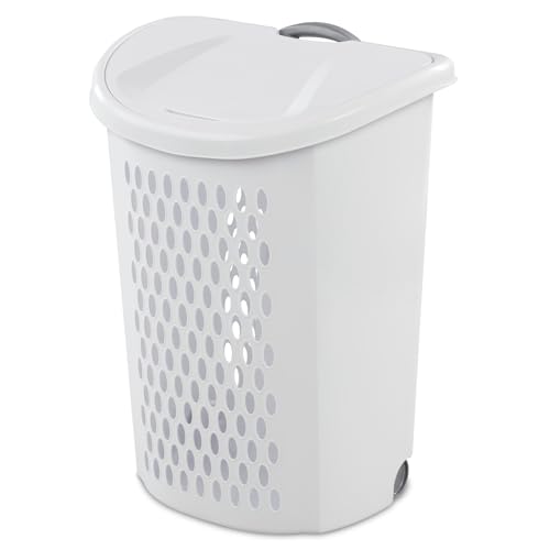 Wheeled Plastic Laundry Hamper,Ultra Wheeled Design Clothes Laundry Basket,Extra Large 135L Pull...
