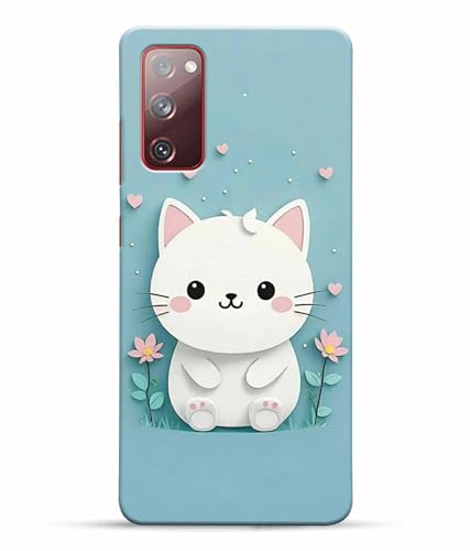 Image of Printed Hard Back Case Cover & Compatible for Samsung Galaxy S20 FE 5G / Samsung S20 FE 5G | Cat Vector Painting (Multicolor) - D1192