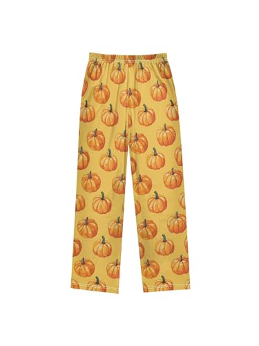 Orange Pumpkins Harvest Boys Pants for Kids Jogger Pants with Pockets S2