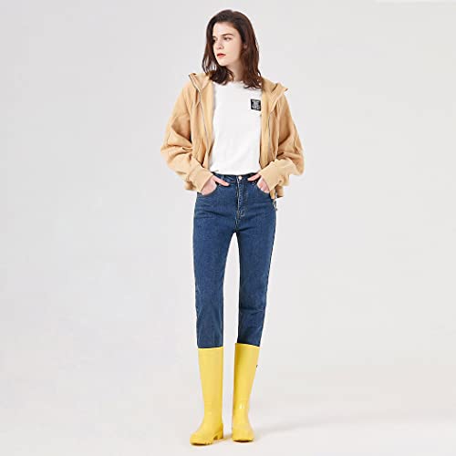 Image of planone Tall Rain Boots Women Fashion Waterproof Boots for Women Light Outdoor Garden Shoes Muck Boots for Ladies Non Slip Work Shoes Rubber Boots with Premium Comfort Insole