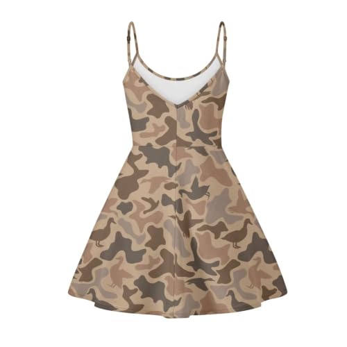 Image of Women's Spaghetti Strap Dress Summer Casual Swing Sundress Girls Beachwear Swing Mini Dress