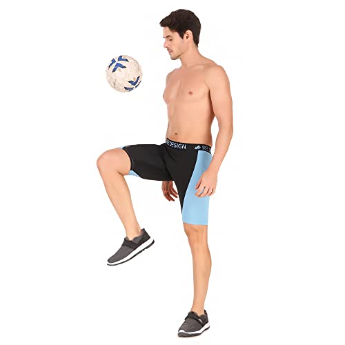 Image of Redesign Nylon Dual Color Compression Shorts for Multi-Sports with Back Zip Pocket