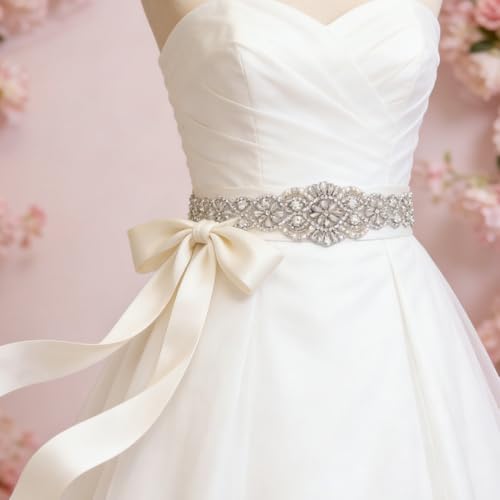 Changyeah Ceinture de mariage en cristal, Perles Strass, Fête, demoiselles d'honneur, bal de fin d'année – vue 4