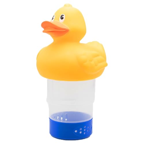 Dispensador Flotante de Cloro para Piscina, con Forma de Pato, dispensador Flotante Ajustable y Resistente, alimentador de Gran Capacidad, contenedor de liberación de Cloro para Piscina, SPA,
