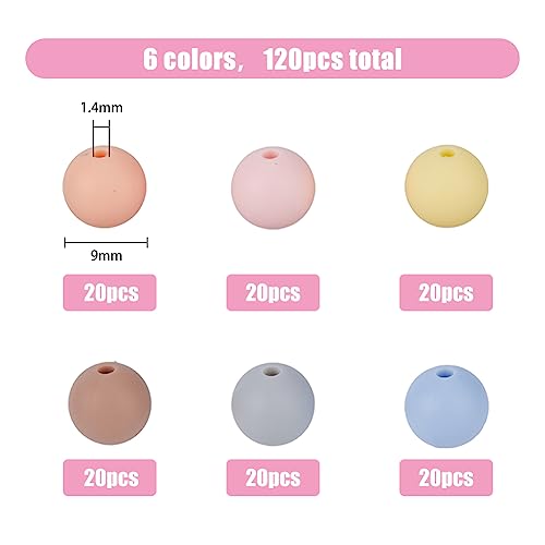 HOBBIESAY 12Pcs 9mm Silicone Beads Bulk 6 Colors Round Rubber Beads Silicone Loose Spacer Beads Silicone Focal Beads Craft Beads for DIY Crafts Bracelet Necklace Jewelry Keychain Making - Image 2