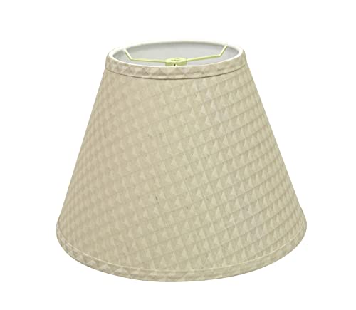 Image of Aspen Creative 32008A Transitional Empire Shape Spider Construction Lamp Shade in Oatmeal, 6 inch Top x 12 inch Bottom x 9 inch Slant Height