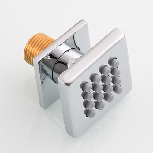 Pommeau de douche carré en laiton mural orientable