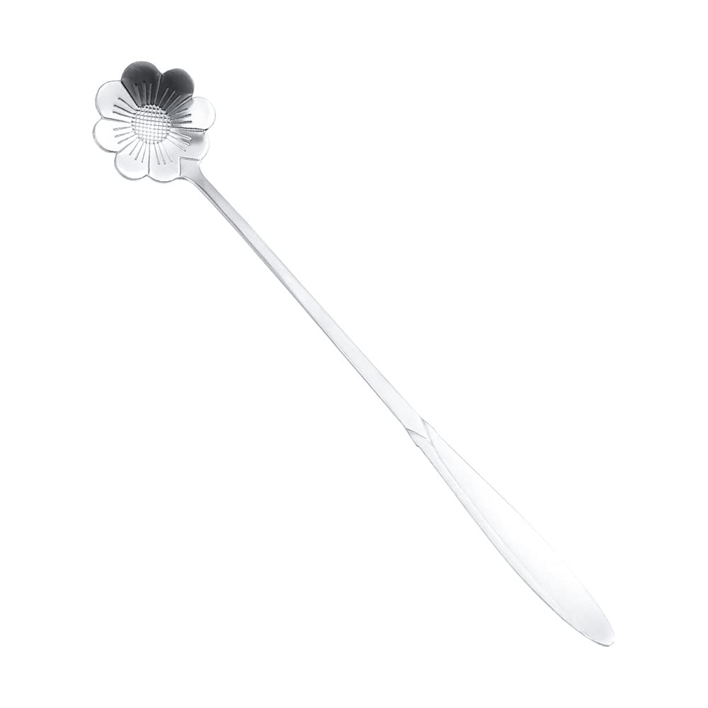 Set 16 Cucchiaini Da Caffè A Forma Di Rosa – Acciaio Inox, Manico Lungo 17,8 Cm, Oro