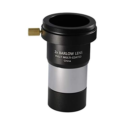 2X Barlow Lens, Aisnyho Metal Barlow Telescope Lens Fully Multi-Coated with M42x0.75 Thread Interface for Standard 1.25" Astronomy Scope Eyepiece Cover