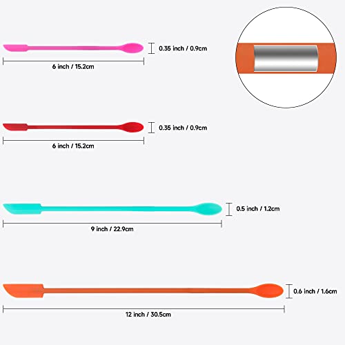 4Pcs Makeup Spatula,Mini Cosmetic Spatula,Jar Scraper Small Silicone Spatula Lotion Stirrer Get Last Drop From Food Bottles Beauty Products,For Thin Jar,Kitchen Bottles,Cosmetic Bottles(Multicolor) #TOP1