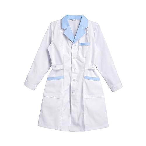 YEAHDOR Professional Lab Coat for Women Lapel Long Sleeve Medical Doctor Nurse Student Uniform Workwear White Peaked Lapel X-Large
