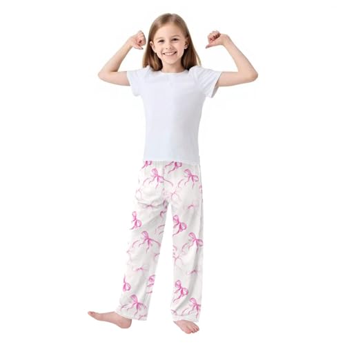 Pajama Bottoms, Ribbons Pink Bows Pajamas Pant Sleep Long Pants Lounge Wear Sleepwear Soft Pjs2
