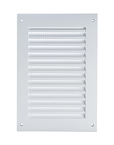 Blanco 250x170 mm Rejilla de Ventilación con Mosquitera, de Plastico ABS Cover