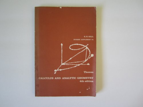 Calculus and Analytic Geometry 4TH ED. B001D4XAPE Book Cover