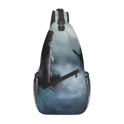 Sac à bandoulière homme motif sirène avec sangle ajustable pour le sport