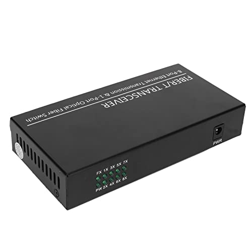 Convertitore Multimediale in Fibra Tx1310nm RX1550nm Fino a 25 Km 8 Porte Elettriche Ricetrasmettitore 100-240 V per Rete Spina UE ethernet