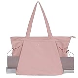 ESVAN Tote Bag with Yoga Mat Carrier Pocket for Women Shoulder Bags Drawstring for Office Workout Travel...