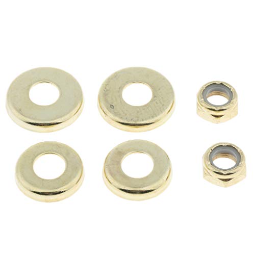Baosity 4pcs Longboard Skateboard Bushings Washers Cup with Nuts, Gold