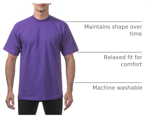 Image of Pro Club Men's 3-Pack Heavyweight Cotton Short Sleeve Crew Neck T-Shirt