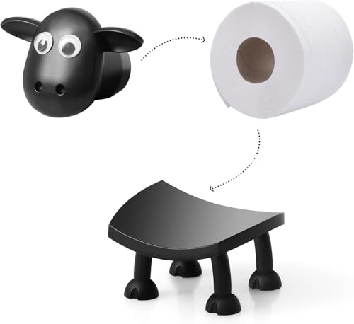 VELENTI Sheep Toilet Roll Holder, Funny Toilet Paper Holder Free Standing Bathroom Set - Image 4