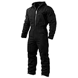 Design : doux à porter Cexiakong Combinaison vintage pour homme avec poches zippées - Combinaison avec capuche - Combinaison confortable et douce - Manches longues - Doublure chaude - Combinaison de travail d\'hiver