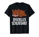 Offizielles Schlafshirt Pyjama Wildschwein Schwein Geschenk T-Shirt