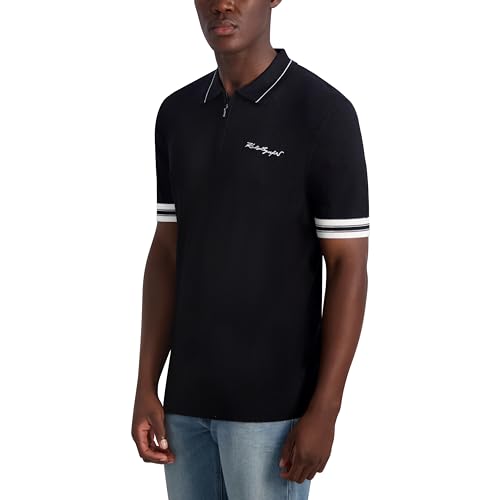Image of KARL LAGERFELD mens Jacquard Half Zip Sweater