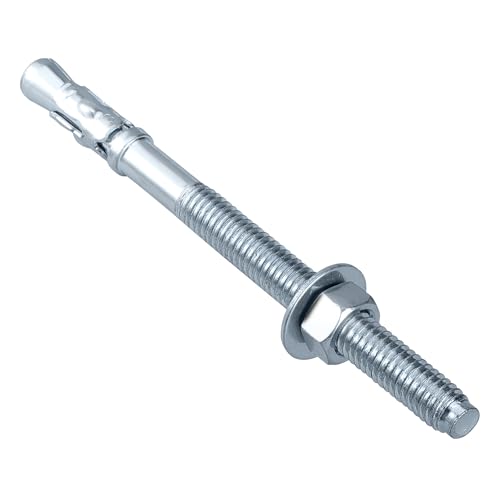 Party Animals 5/16 x 3 Inch Wedge Anchor, 50 PCs Zinc-Plated Industrial Anchor Bolts for Cement, Concrete