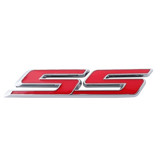 Image of 1PC SS Emblem 3D Metal Car Sticker Decoration Car Side Rear Badge for Cars Trucks SUV Luggage Computers (Silver red)