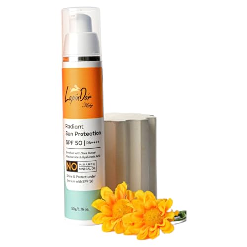 Image of LapinD'or Radiant Sun Protection SPF 50 (50 gm) | PA++++ | UVA /UVB Sunscreen Protection | Enriched with Shea Butter, Niacinamide & Hyaluronic Acid | Sunscreen SPF 50 for All Skin Types