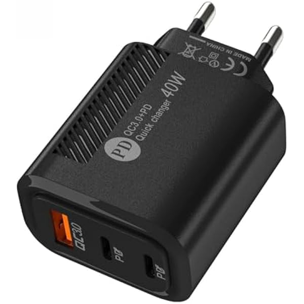 Wtyczka szybkiego ładowania - Głowica ładowarki telefonu Blok do ładowania telefonu typu C QC3.0 2PD 40 W Ognioodporny do użytku domowego samochodowego komórkowego power banku