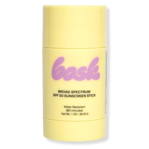 Bask SPF 50 Sunscreen Stick – Fragrance Free, Reef Safe Face & Lip Sunscreen for Broad Spectrum Protection – Dermatologist Recommended, Moisturizing & Travel-Friendly Sun Stick, 1oz
