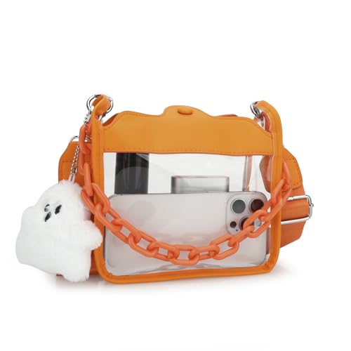 Image of Clear Bag Stadium Approved, Small Crossbody Bag for Concerts Sports Events, Clear Clutch Purses for Women